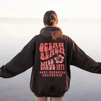 2025 Fashion Trend Ocean Beach Hoodie; Casual Hoodie Tumblr Sports T-shirt; Trendy Loose Hoodie 3