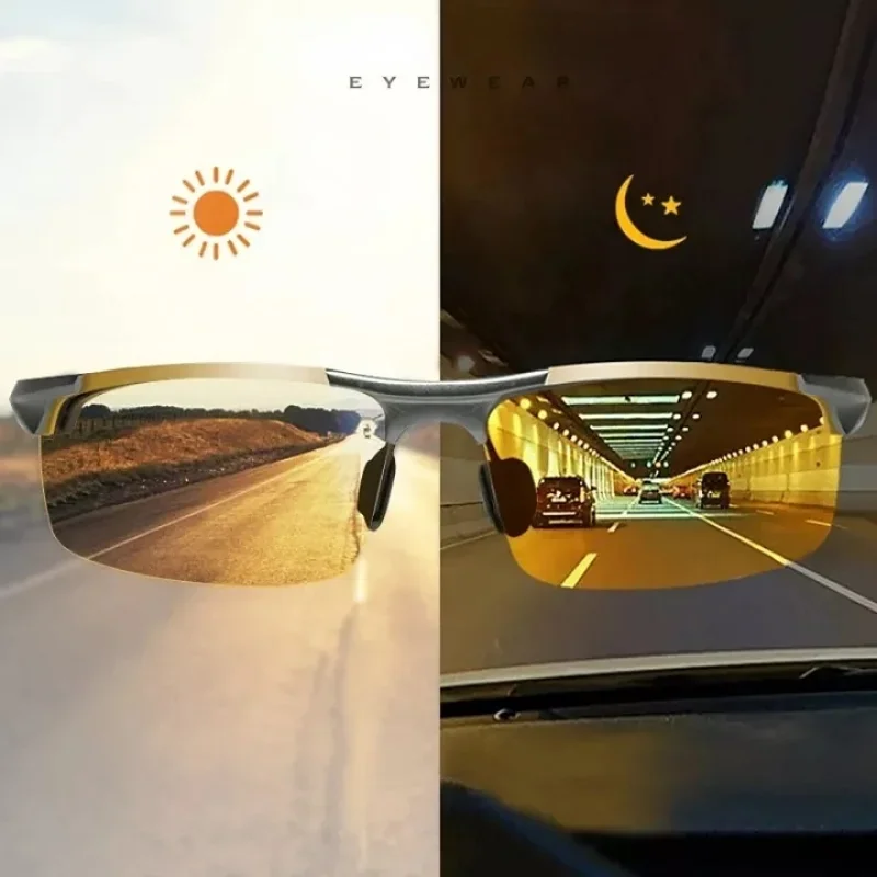 Night Vision Sunglasses Night Vision Glasses FG Night Vision Glasses PC Frame Polarized Sunglasses Men Outdoor Sport Sun Glasses Day Night Vision Driver Goggles