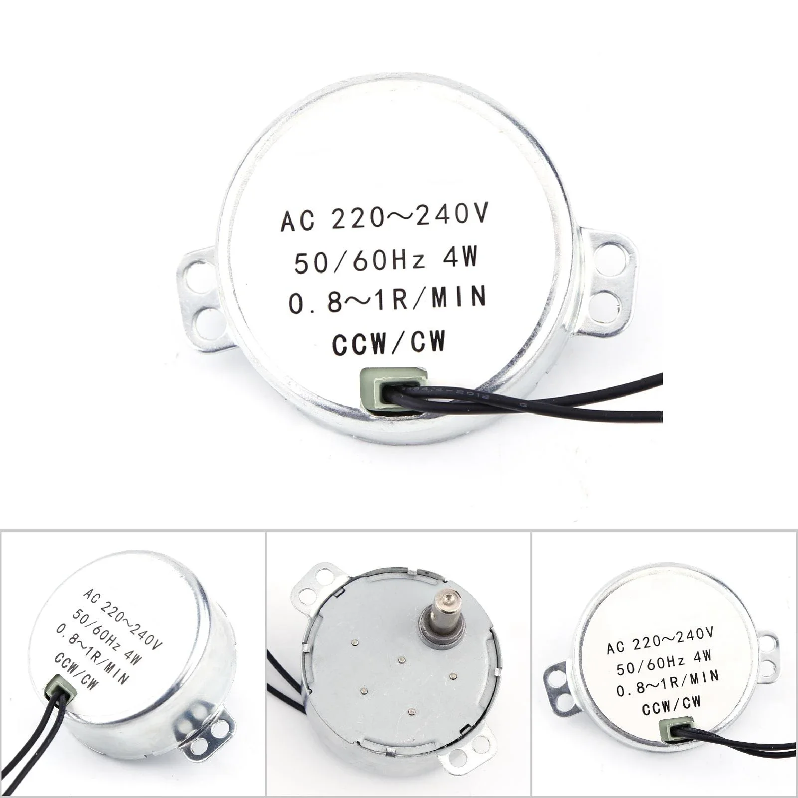 1pc AC 220-240V 동기 모터 전기 기어 로터리 모터 4W CW/CCW 0.8-1RPM 2.5-3RPM 5-6RPM 8-10RPM