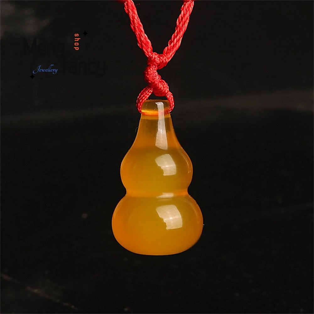 Natural Ice Chalcedony Gourd Pendant Charms Fashion Jade Fine Jewelry Men Women Luxury Holiday Gifts Amulets Mascots Souvenir