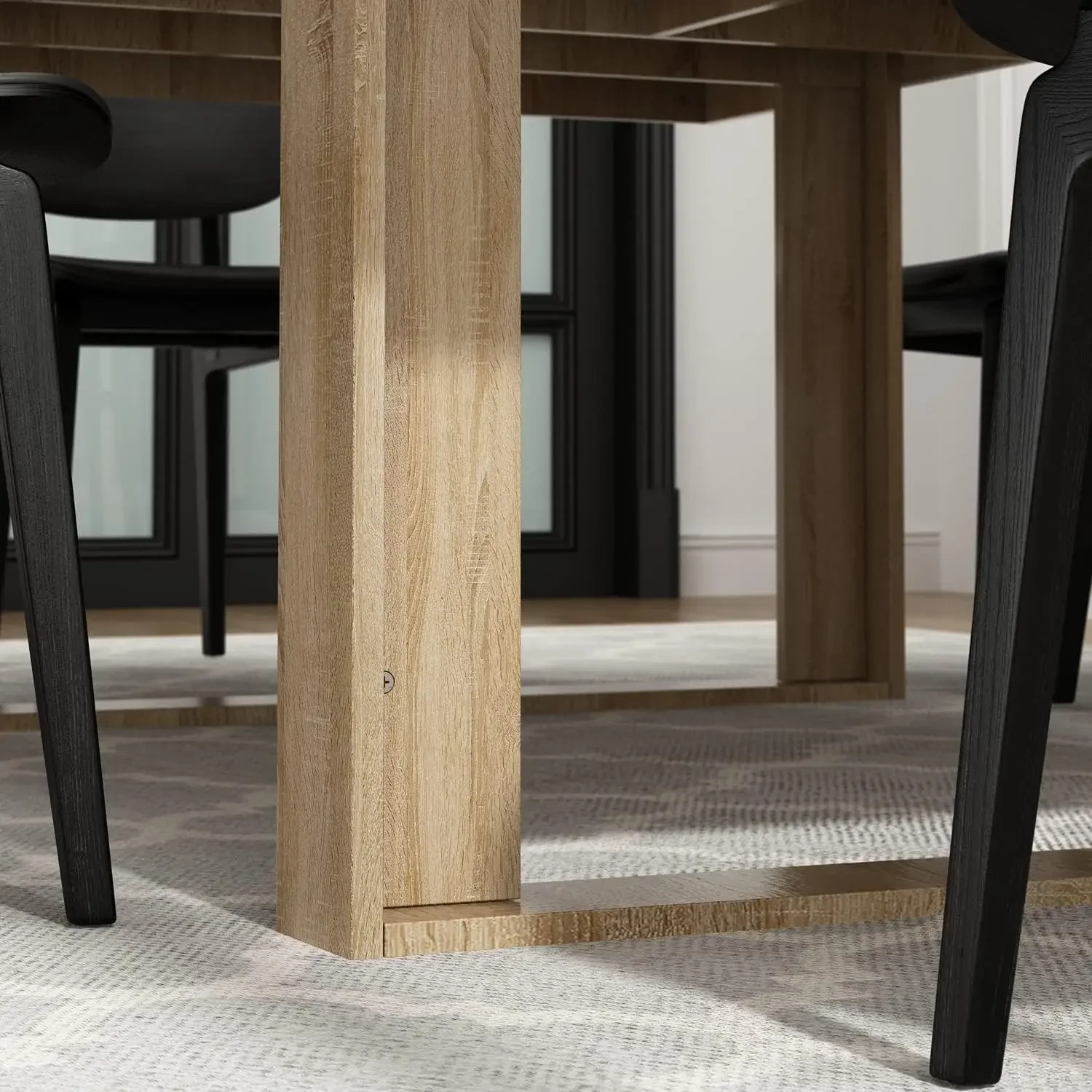 Dining Table for 8-10 People, 86.6-Inch Rectangular Wood Kitchen Table with Thicken Tabletop, Office Conference Room Table 5