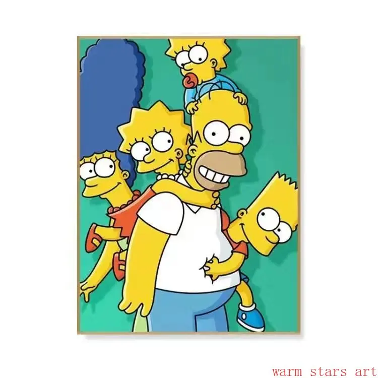thumbnail image 1 of Cuadro sobre lienzo de anime clásico Los Simpson, imágenes artísticas de pared, carteles de dibujos animados e impresiones para la sala de estar, el dormitorio de los niños, la decoración del hogar, 1 of 5