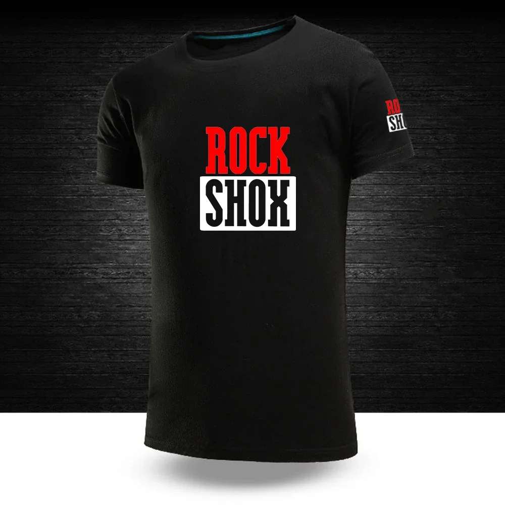 Футболка Rock Shox с принтом для горных велосипедов, уличная Классическая Удобная рубашка с коротким рукавом, для езды на велосипеде, лето