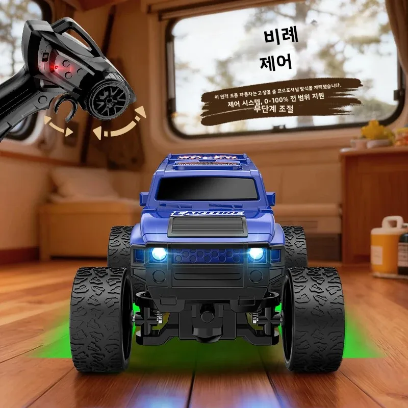 1:64 풀 프로포셔널 데스크탑 오프로드 RC 자동차, 2단 속도, 30 °   등산용, LED 조명, C타입 충전, 어린이용 트레일러 포함