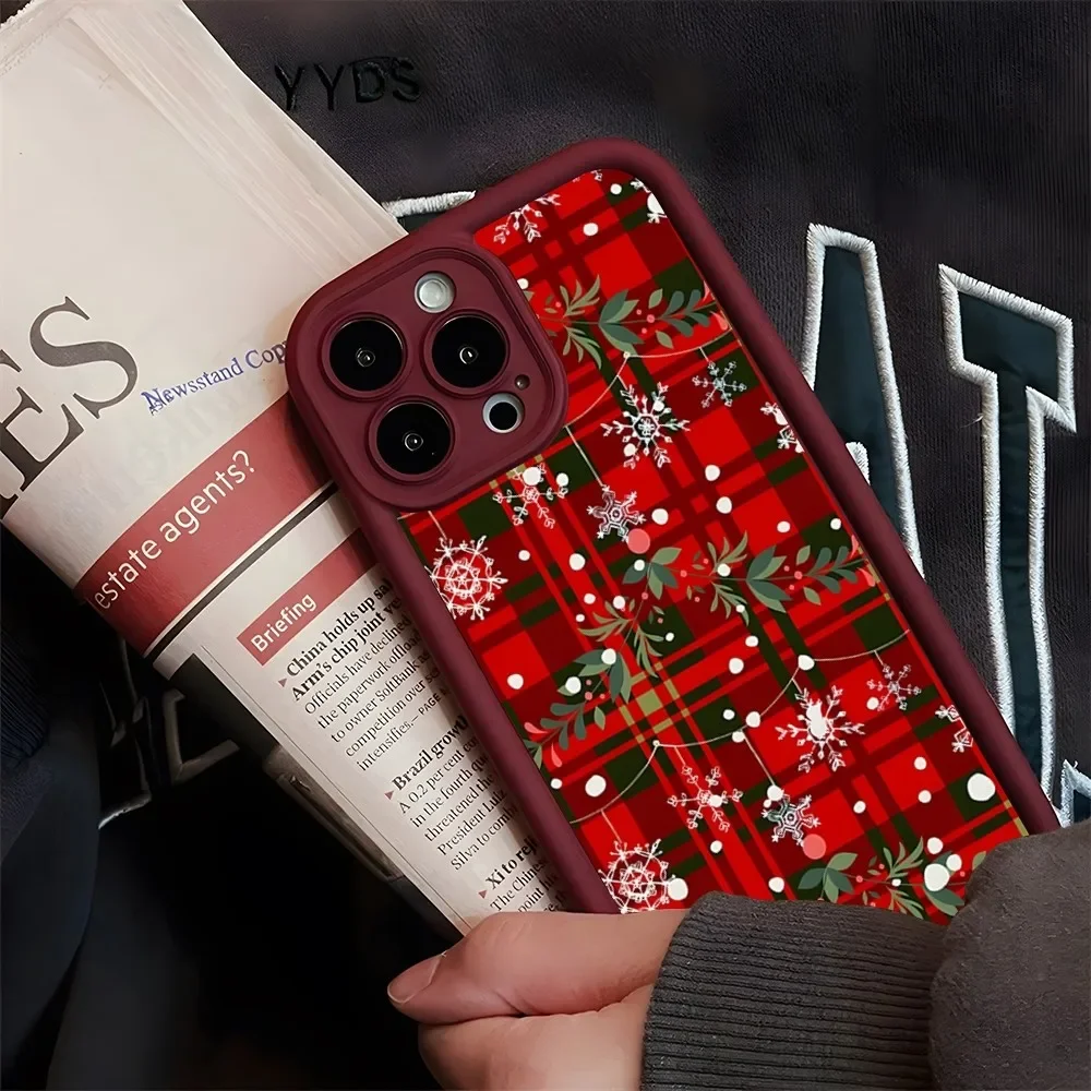 thumbnail image 1 of Funda de teléfono de Año Nuevo de Navidad para IPhone 16, 14, 13, 15, 12 Mini, 11 Pro Max, X, 7, 8 Plus, protección de lente de cámara, cubierta de silicona suave, 1 of 4