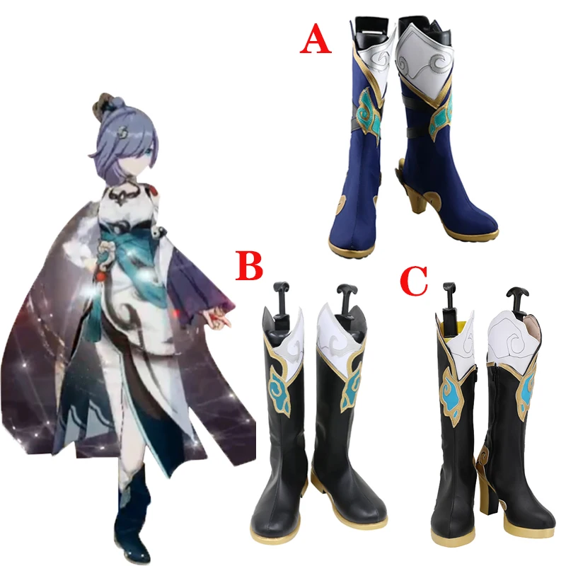 

Game Honkai Impact 3 Fu Hua Cosplay Shoes Halloween Carnival Boots Role play Prop PU Leather Shoes Custom Made Different Styles
