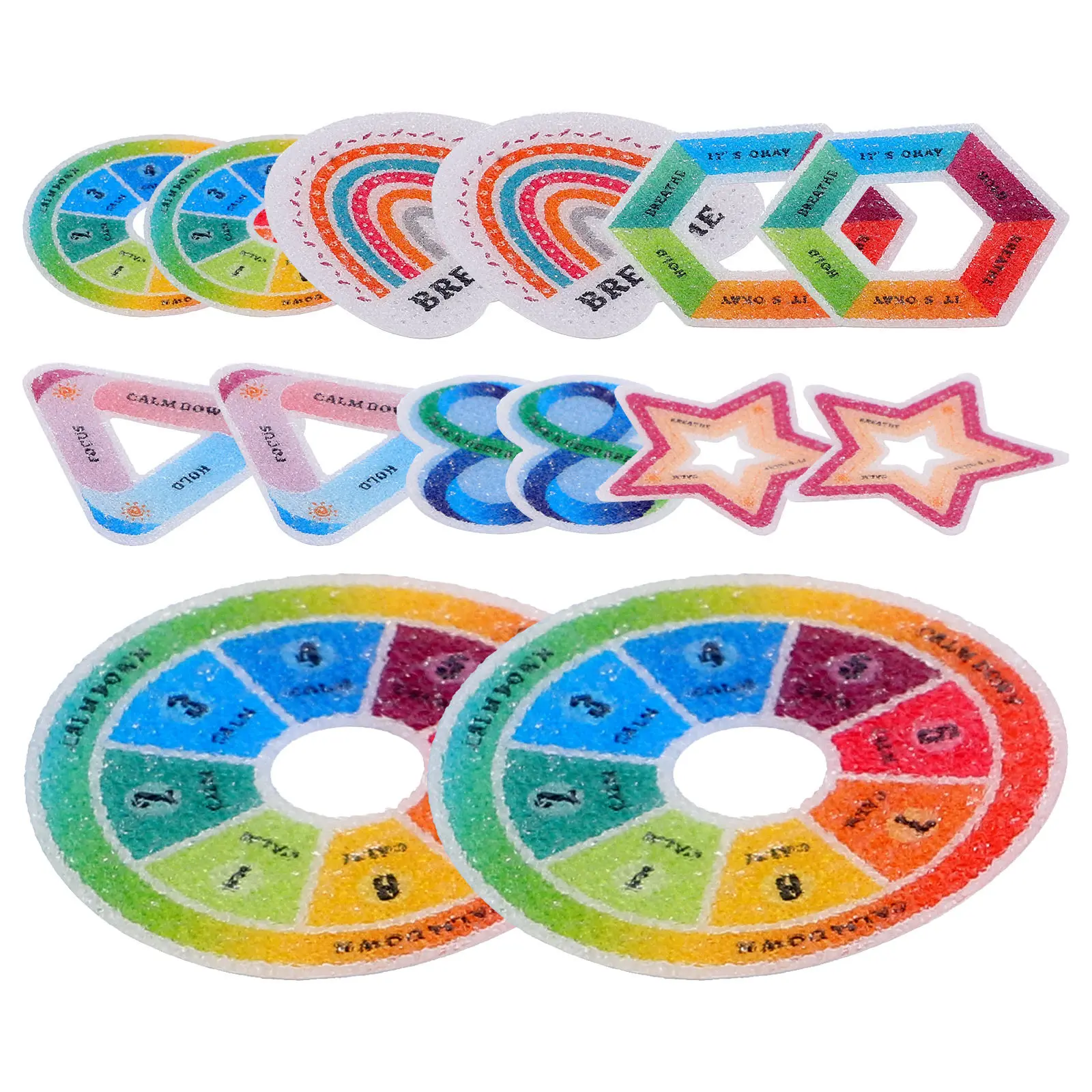 30Pcs 감각적 질감 스티커 전화 백 데스크탑 노트북 압력 완화 용품을 위한 컬러 차분한 스티커