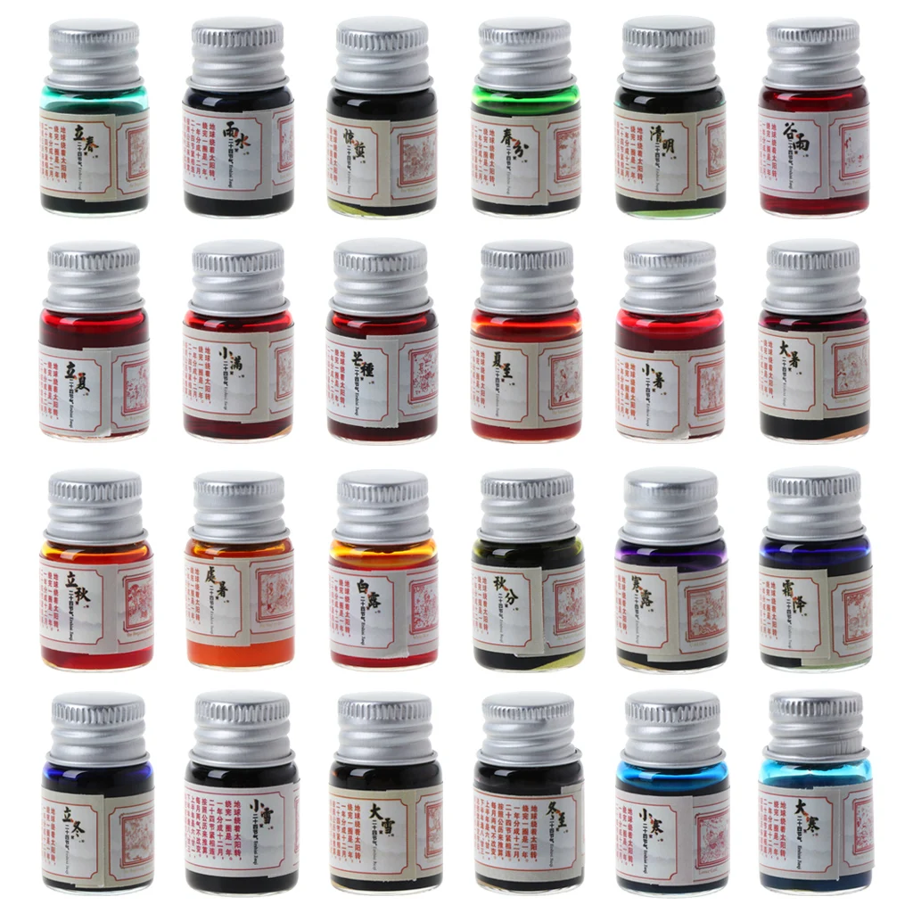 5ml Gold Powder Colored Ink For Fountain Dip Pen Calligraphy Writing Painting Graffiti Stationery Office Supplies 12 bottles mica powder colored resin coloring multipurpose drawing power crafting supplies pigment powders materials