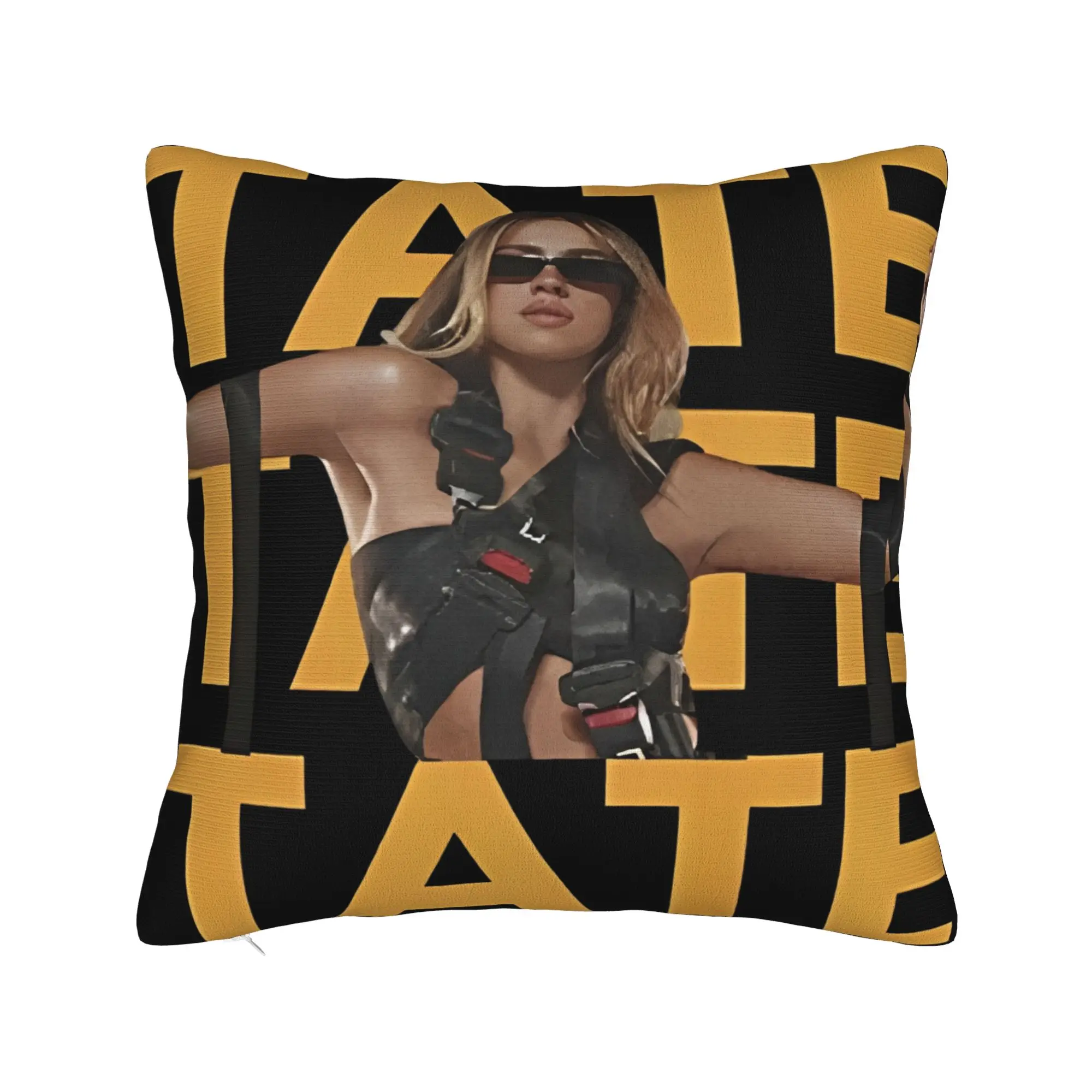 Decorative Pillowcase Featuring Pop Singer Tate McRae - Square Style Multi-Size