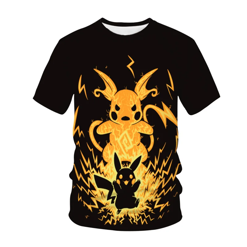 2022 New boys girls pokemon 3D T-shirt Casual Short Sleeve O-Neck Fashion anime Printed t shirt kids fashion lively T shirts T-Shirts cheap