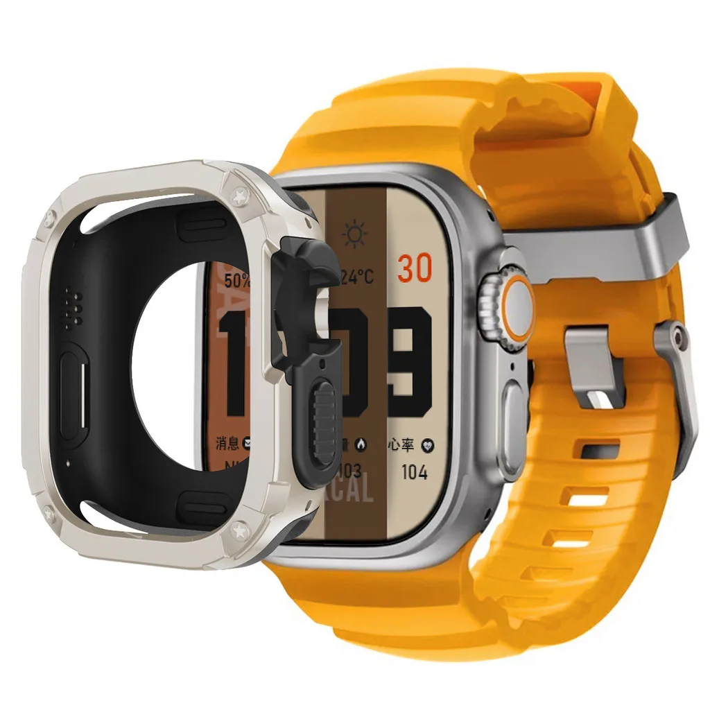 Sport Silicone Strap with TPU+PC Protective Bumper Case