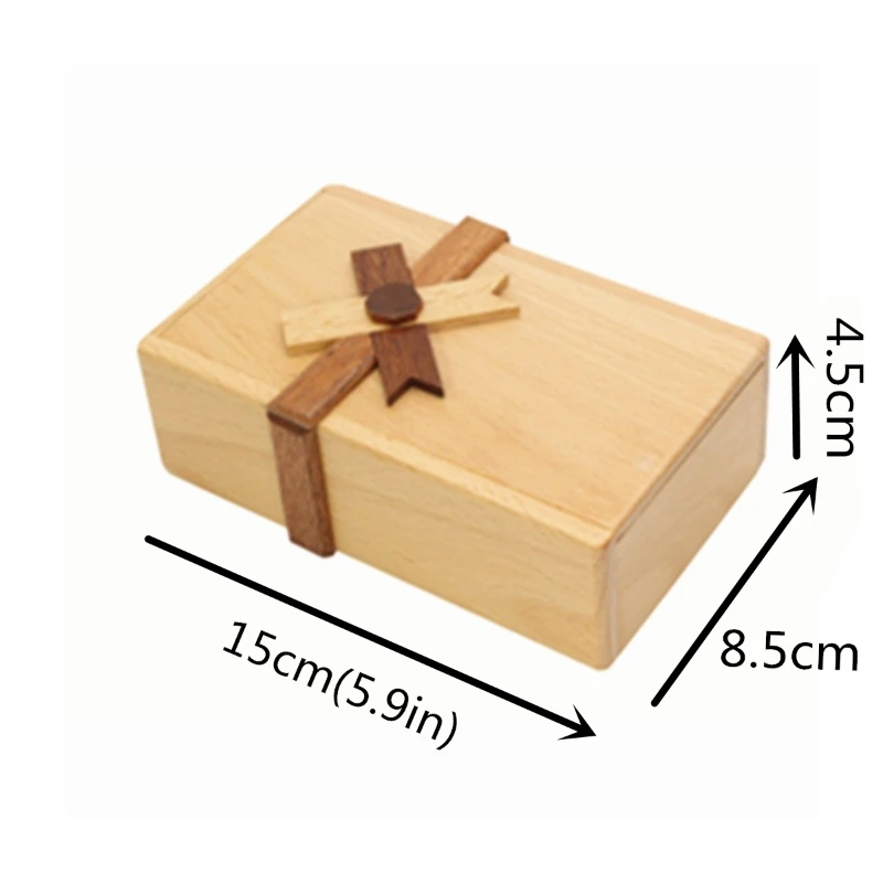 

Puzzle Gift Case Box with Secret Compartments, Wooden Money Box to Challenge Puzzles Brain Teasers for Adults Kids