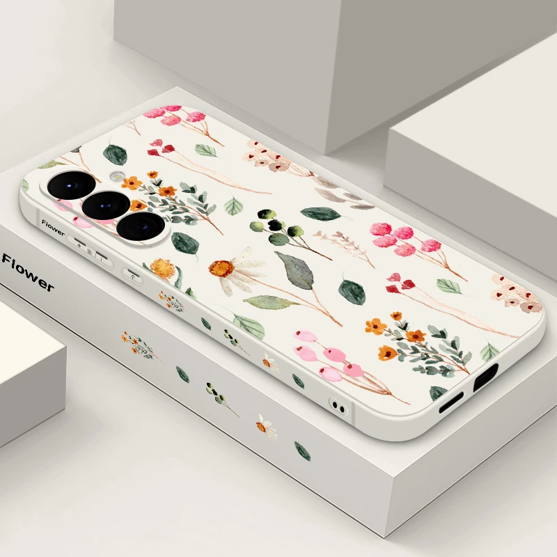 Floral Silicone Lanyard Phone Case with Flowers Design