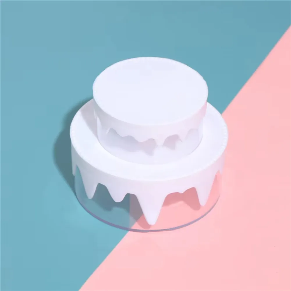 귀여운 투명 크림 케이크 상자 케이크 모양 이중층 플라스틱 상자 수제 DIY 보관 상자