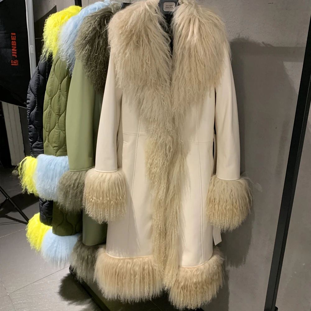 Sheep Fur Coat Long Women Autumn Genuine Sheepskin Coat Long