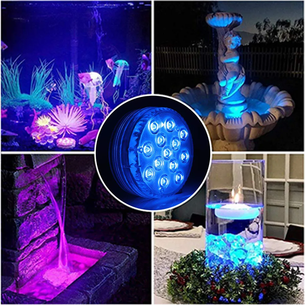 Submersible Led Lights Battery Operated Spot Lights with Remote Small Lamps Decorative Fish Bowl Light Remote Controlled Small Led Lights for Aquarium Vase Base Pond Wedding Halloween Party,16 Colors Submersible 13 Led Light With Suction Cup For Outdoor Pond Fountain (4 Pack) - Image 4