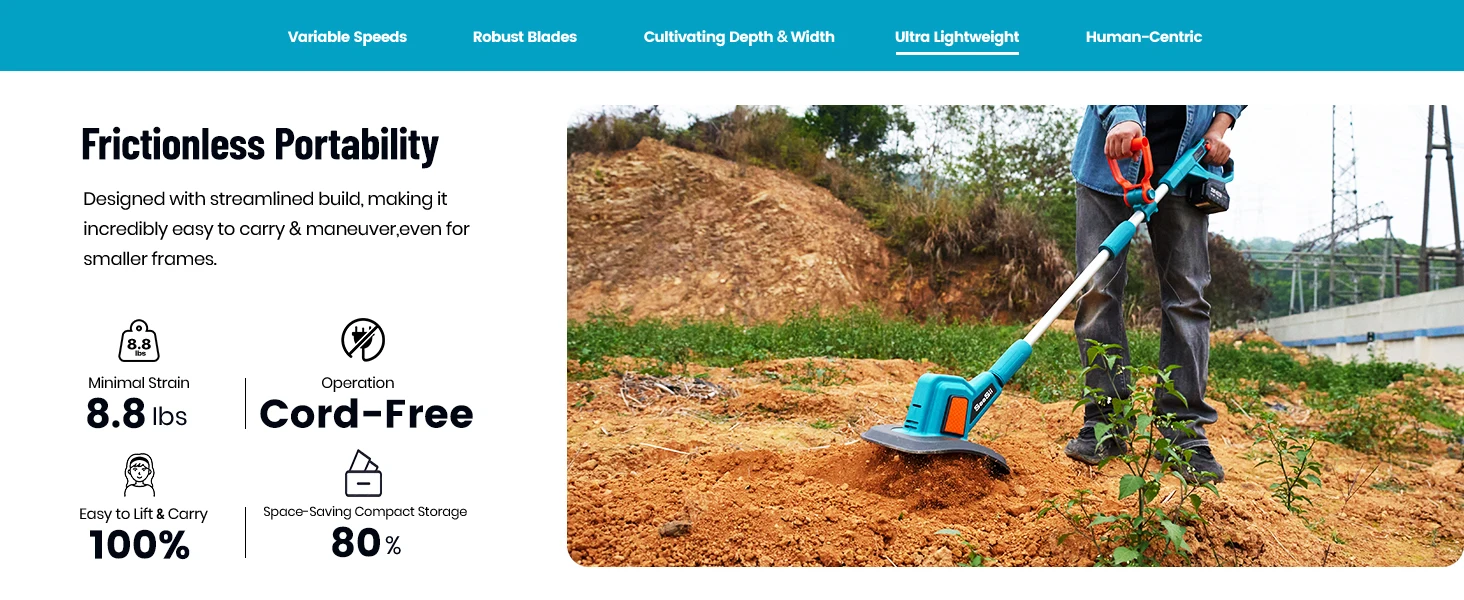 cordless rototillers for garden