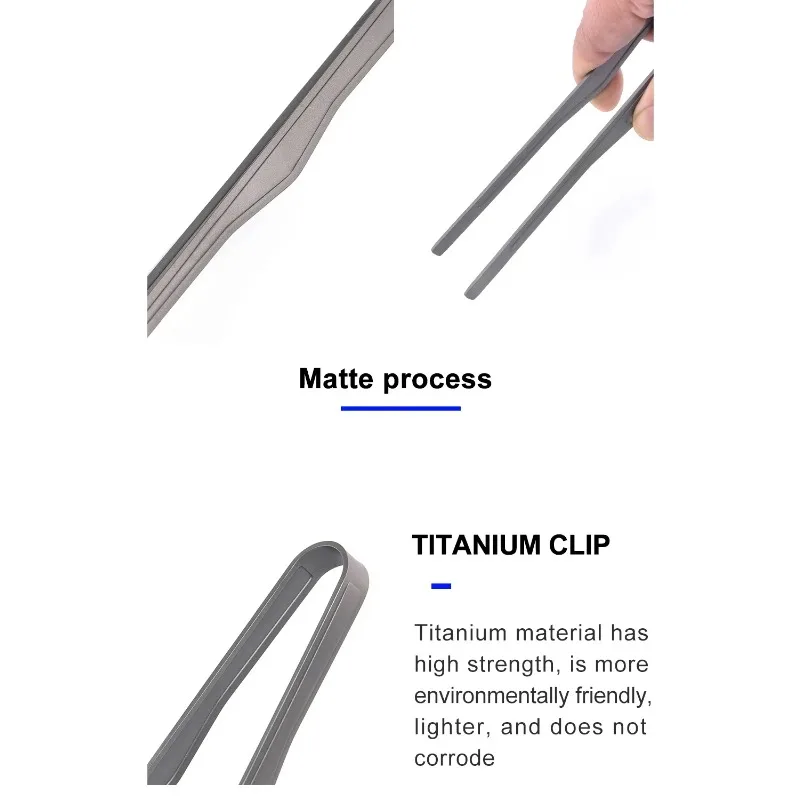 티타늄 티컵 클립 초경량 화상방지 집게 야외 캠핑 바베큐 스테이크 토스트 클립