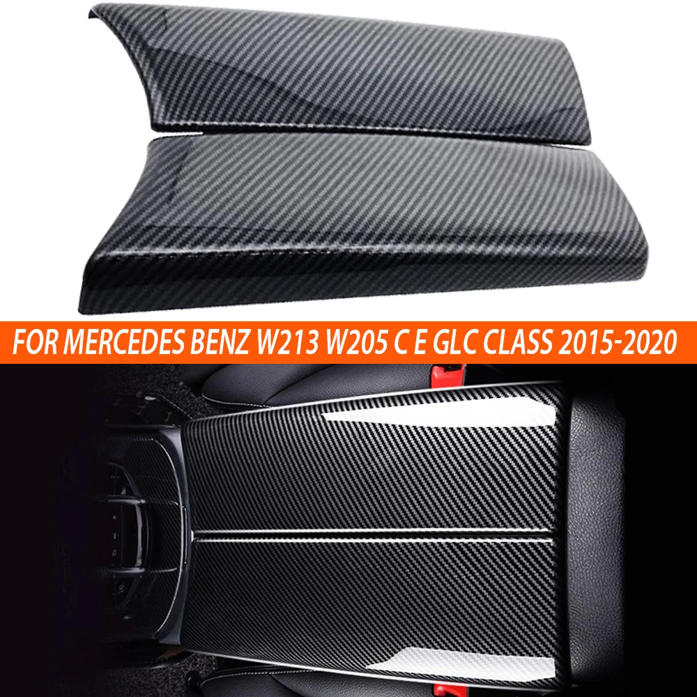 

Abs Carbon Fiber Car Interior Center Armrest Box Console Box Storage Trim Cover For Mercedes Benz W213 W205 C E Glc Class