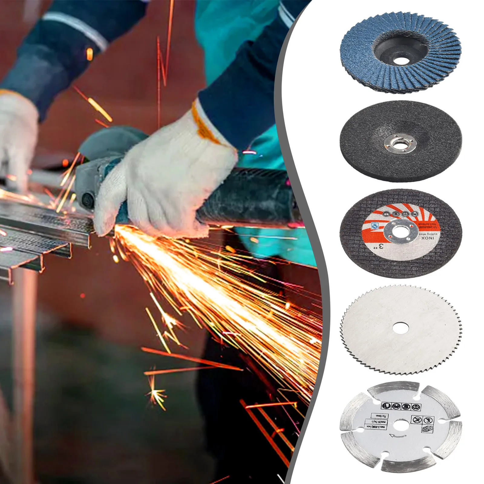 

5pcs 75mm Cutting Disc For Angle Grinder Metal Circular High Speed Steel Saw Blades Grinding Wheel Power Tool Accessories