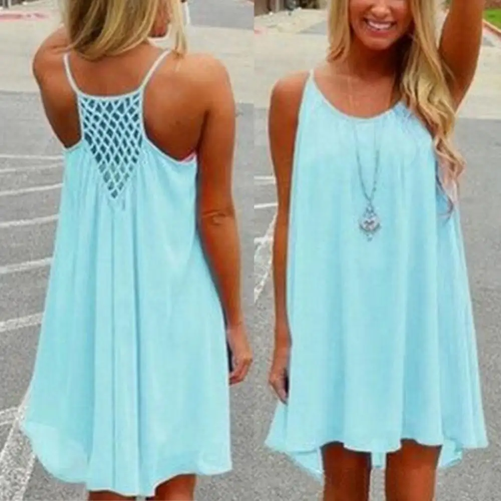 

Sexy Women's Dress Sleeveless Strap Backless Evening Party
