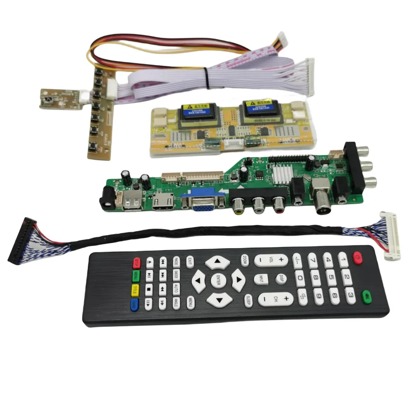 Фото DVB-T2/DVB-T/DVB-C ЖК-дисплей цифровой ТВ драйвер плата контроллера комплект 17 "LTM170EU-L21 M170EG01 1280*1024 ЖК-контроллер плата DIY комплект №1
