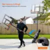 Adjustable Portable Basketball Hoop, 6.1-10ft, Shatterproof Backboard, Fillable Base for Pool/Backyard/Driveway