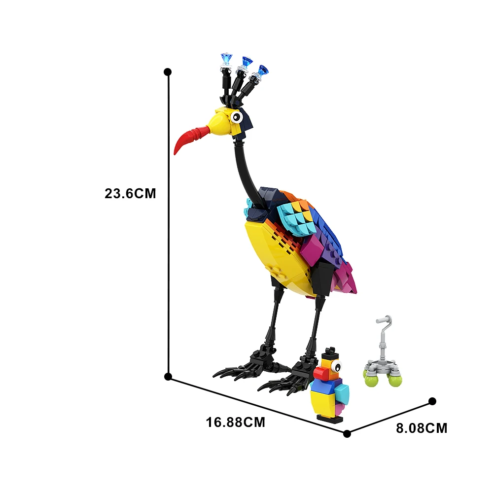 Gobricks MOC Up Kevin The Bird Peluche Building Block Educational DIY Toys Flying Balloon House Model For Kid Birthday Gift