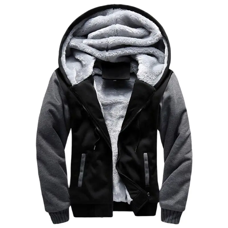 

Nice New Men Hoodies Winter Thick Warm Fleece Zipper Men Hoodies Coat Sportwear Male Streetwear Hoodies Sweatshirts Men M-5Xl