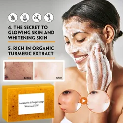 Body Face Underarms Turmeric Lemon Kojic Acid Soap Cleanses Whitening Skin Brightening for Dark Spots Reduces Acne,Fades Scars