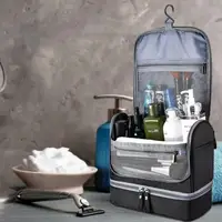 Foldable Toiletry Washbag with Hanging Hook Waterproof Women Bathroom Cosmetic Storage Bag Large Capacity Travel Men Makeup Case 1