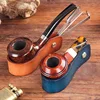 3 in 1 Cigar Cutter Tamper Scraper Multi Function Metal Tobacco Pipe Cleaner Genuine leather Smoking Pipes Stand Holder Rack 3