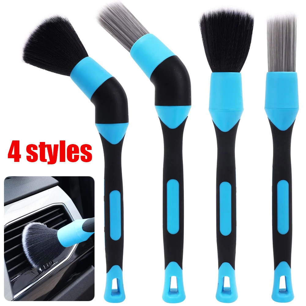 

4 Styles Elbow Cleaning Brush Car Interior Detail Dust Sweeping Tools Dashboard Air Outlet Wheel Rim Washing Brushes