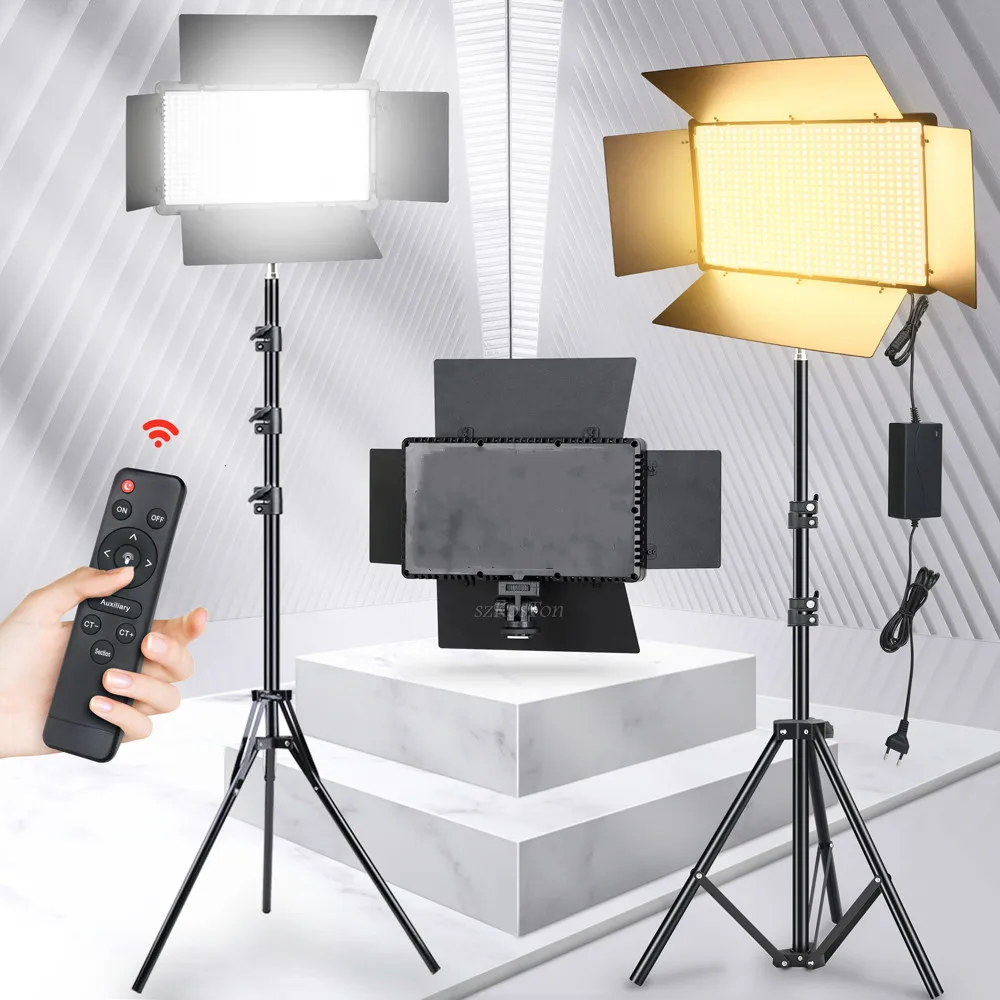 LED Photo Studio Light Video Lighting 40W Recording Photography Panel Lamp With Tripod Stand