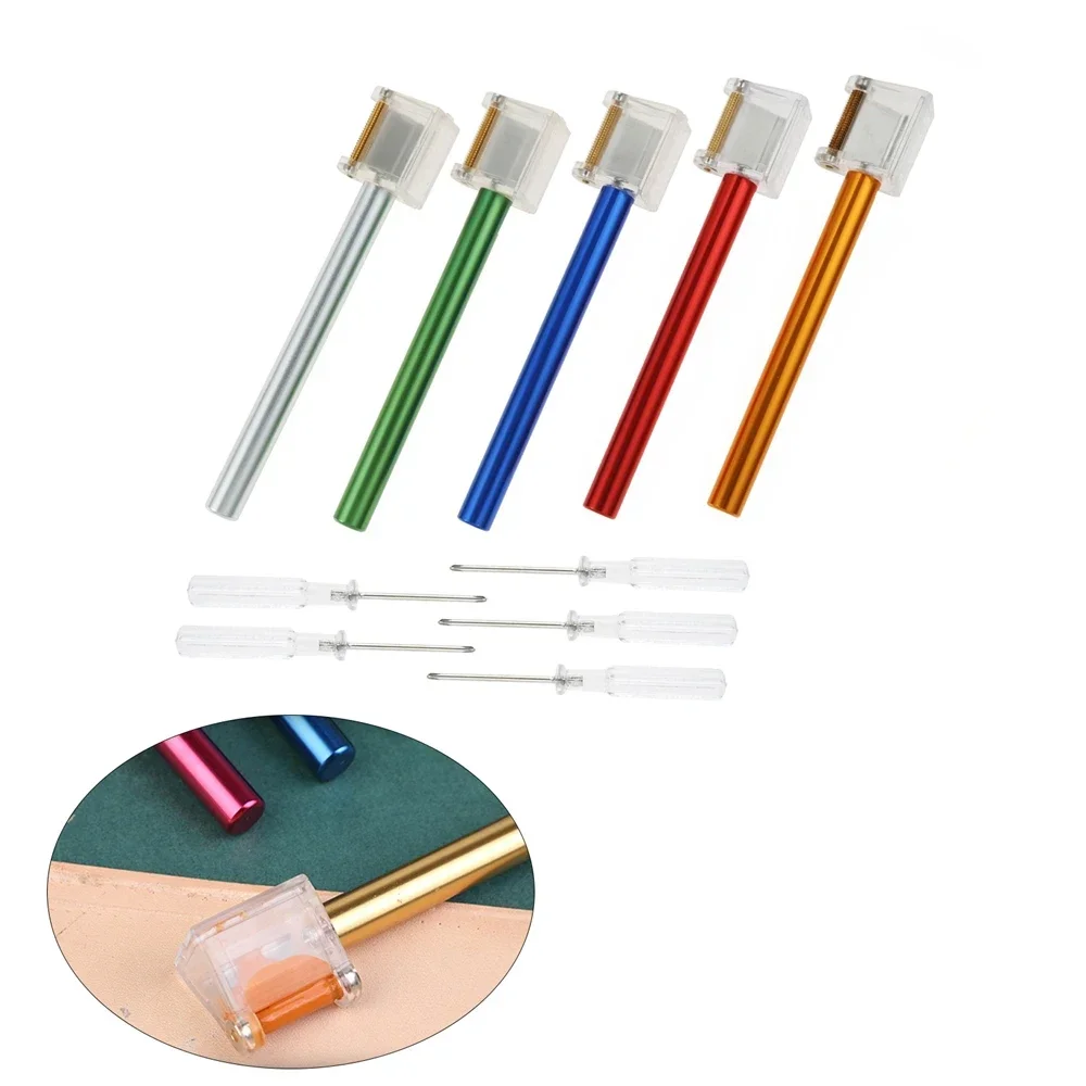 2pcs/1set Leather Edge Oil Roller Pen with Screwdriver Banding Printing Gluing Dye Pencil Applicator Paint DIY Craft Tool 12.5cm
