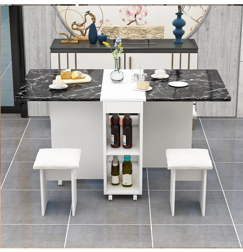 Folding Dining Table Set 4 Chairs Italian Nordic Luxury Dining Table Decorate Simple Mesas Y Sillas De Comedor Kitchen Furniture