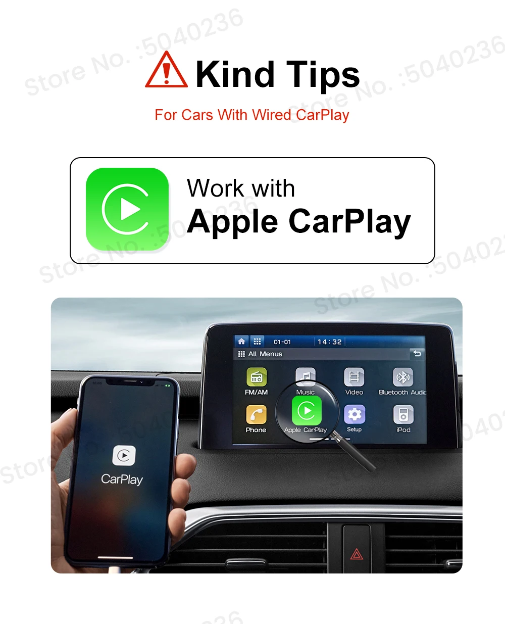 2026 CarlinKit Kabelloser CarPlay-Adapter Kabelgebunden zu Kabellos CarPlay Mini-Dongle für Autoradio Mit USB-A Plug-and-Play IOS 26.4 – Detail 6