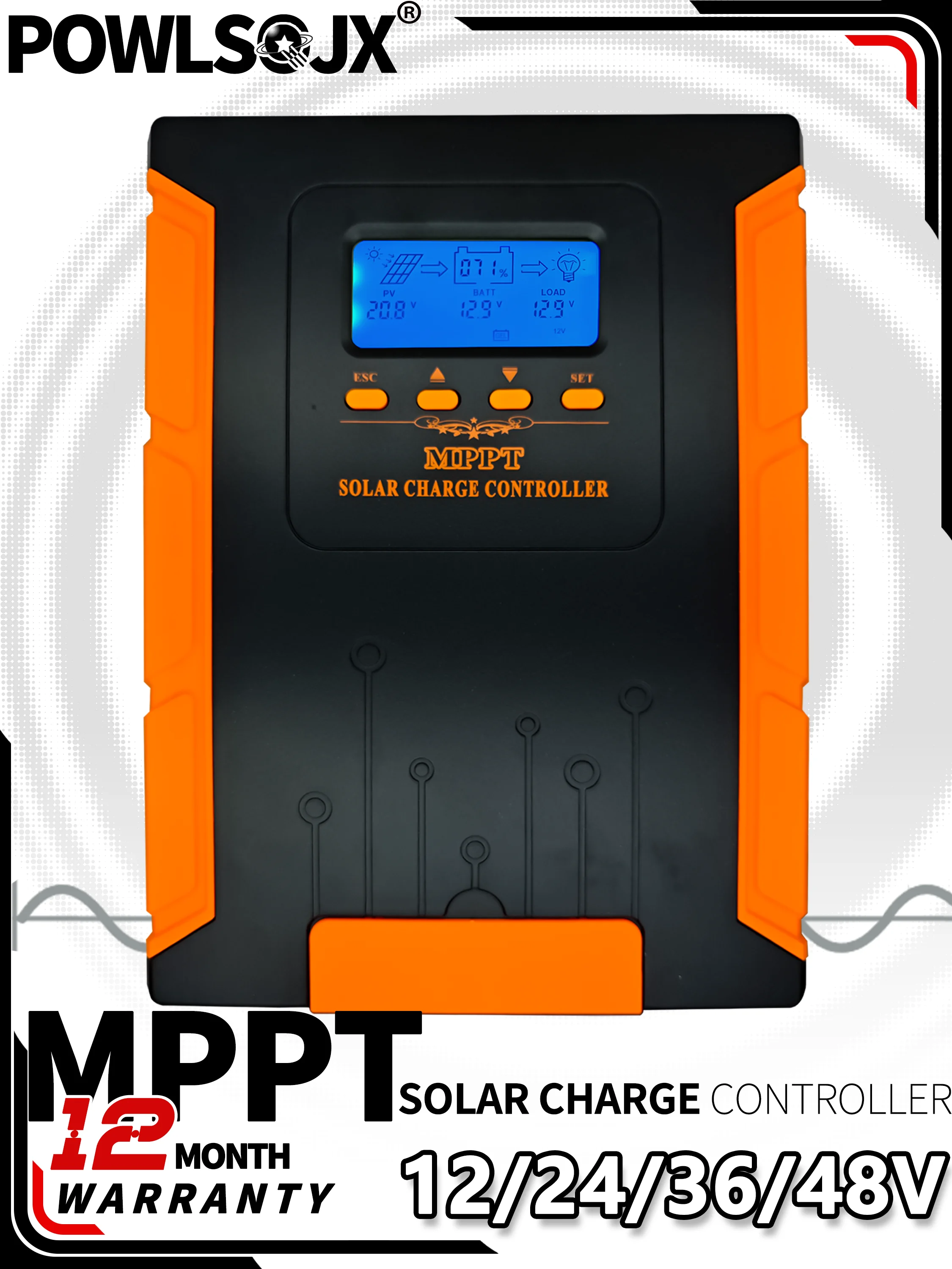 12V-48V Auto Solar Controller MPPT 30A-120A, High-Efficiency PV Regulator & Batt