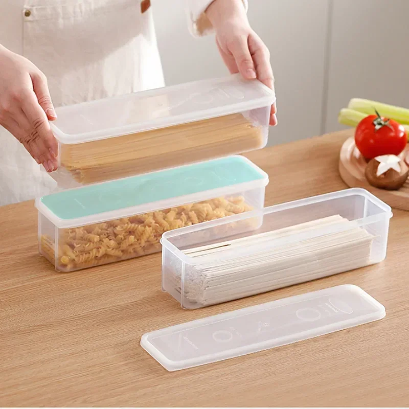 Rectangular Noodle Storage Box Food-grade Kitchen Grain Noodles Plastic Sealed Refrigerator Crisper Transparent Box