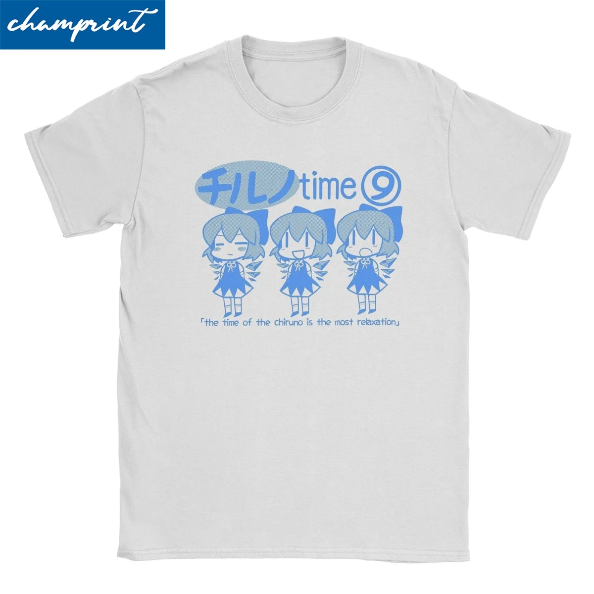 

Мужские и женские футболки Touhou Chill Cirno Time Y2K, повседневные хлопковые футболки с коротким рукавом, футболка с круглым вырезом, идея для подарка