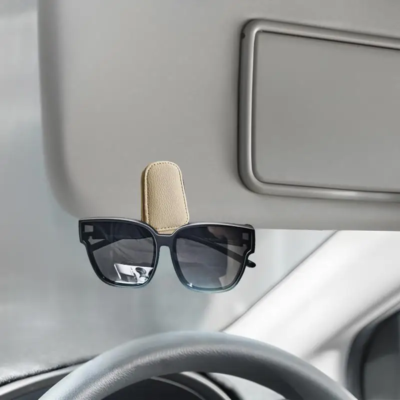 

Magnetic Sunglass Holder Universal safe Car Leather Eyeglasses Hanger Ticket Clip Sun Visor For Car Auto Interior Organizer