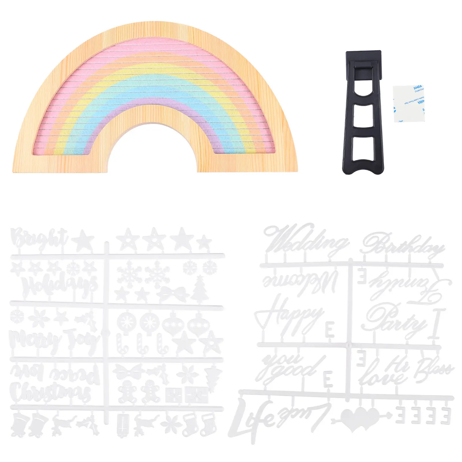 1세트 펠트 레터 보드, 소박한 나무 프레임 메시지 보드, 홈 데코 펠트 메시지 프레임, 교실 교구