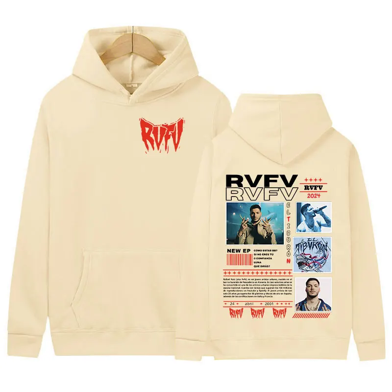 RVFV Eltiburón New Album 2024 Pullover Hooded Men's Retro High Quality Fashion Sweatshirt Man Hip-hop Oversized Hoody Streetwear 5