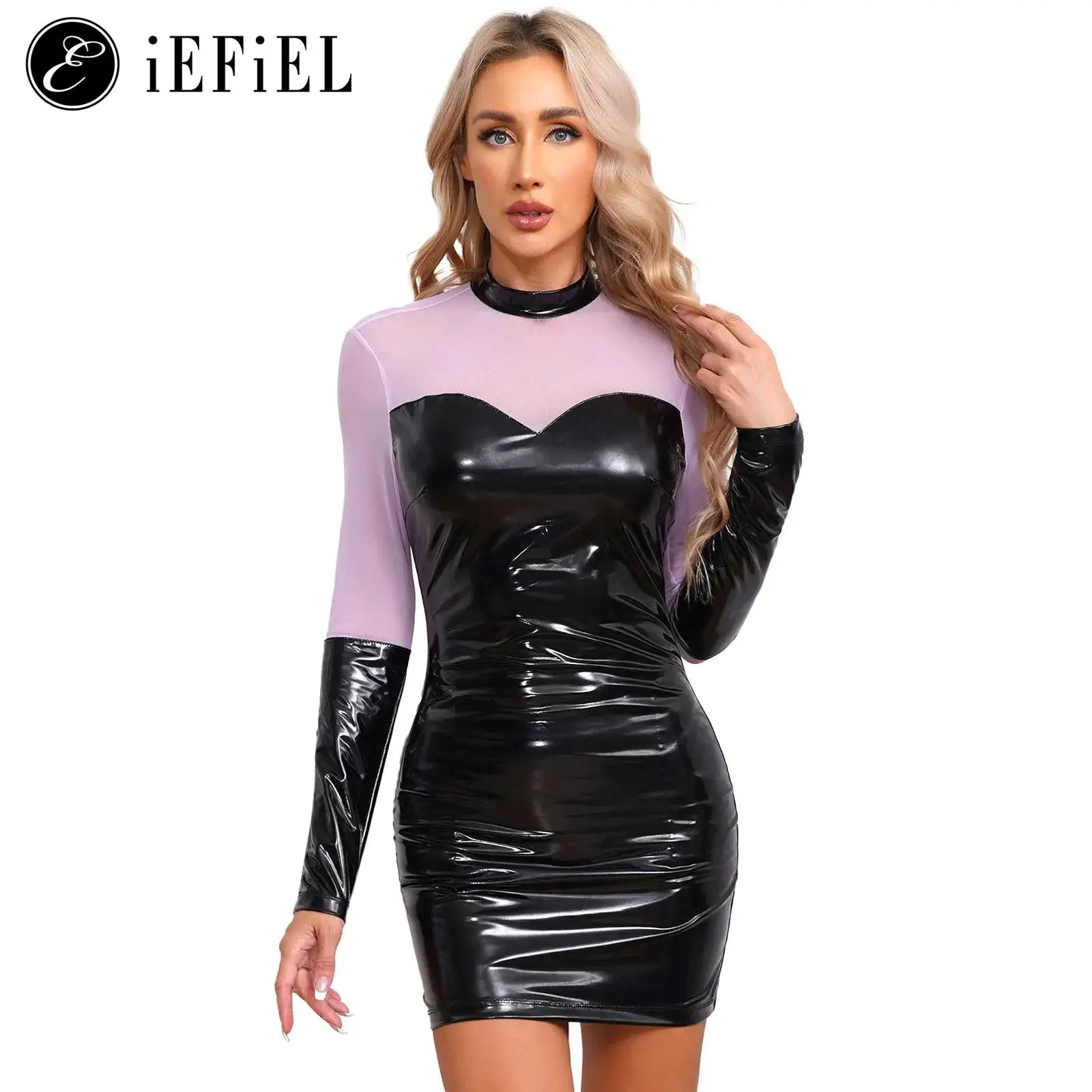 

Womens Mermaid Villain Costume Long Sleeve Black Purple Octopus Dress for Halloween Cosplay Party Role Play Fancy Dress Up