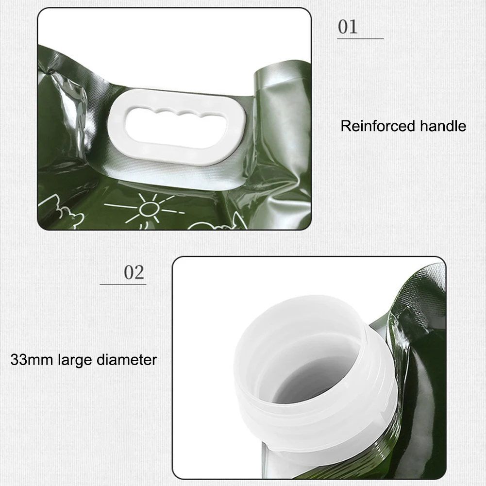 7.5L Folding Water Bucket Freezable Water Carrier Tank with Spigot Portable Water Canteen Odorless for Camping Hiking