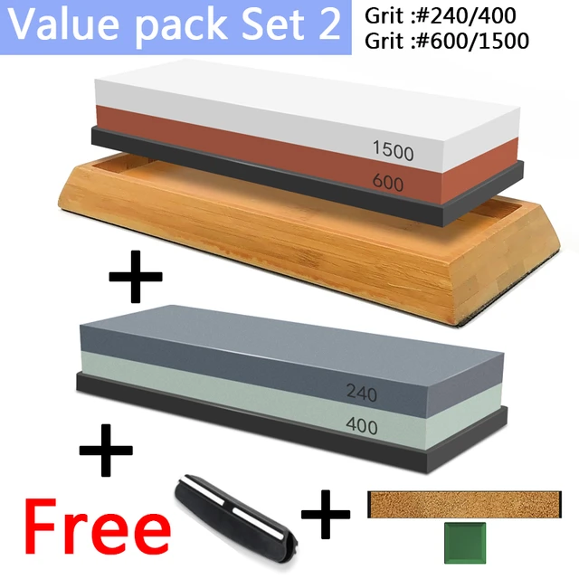 Knife Sharpening Stone Kit 2 Side Whetstone 240-8000 Grit Honing Wet Stone  Waterstone Antislip Base Angle Guide Flattening Stone - AliExpress