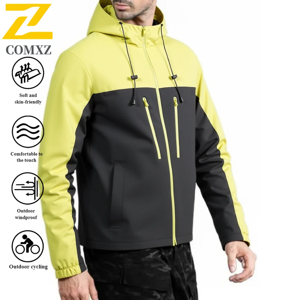 EiAO Waterproof Windbreaker Jacket Men Women Outdoor Hooded Coat Lightweight Hiking Camping Fishing Sports Breathable Raincoat