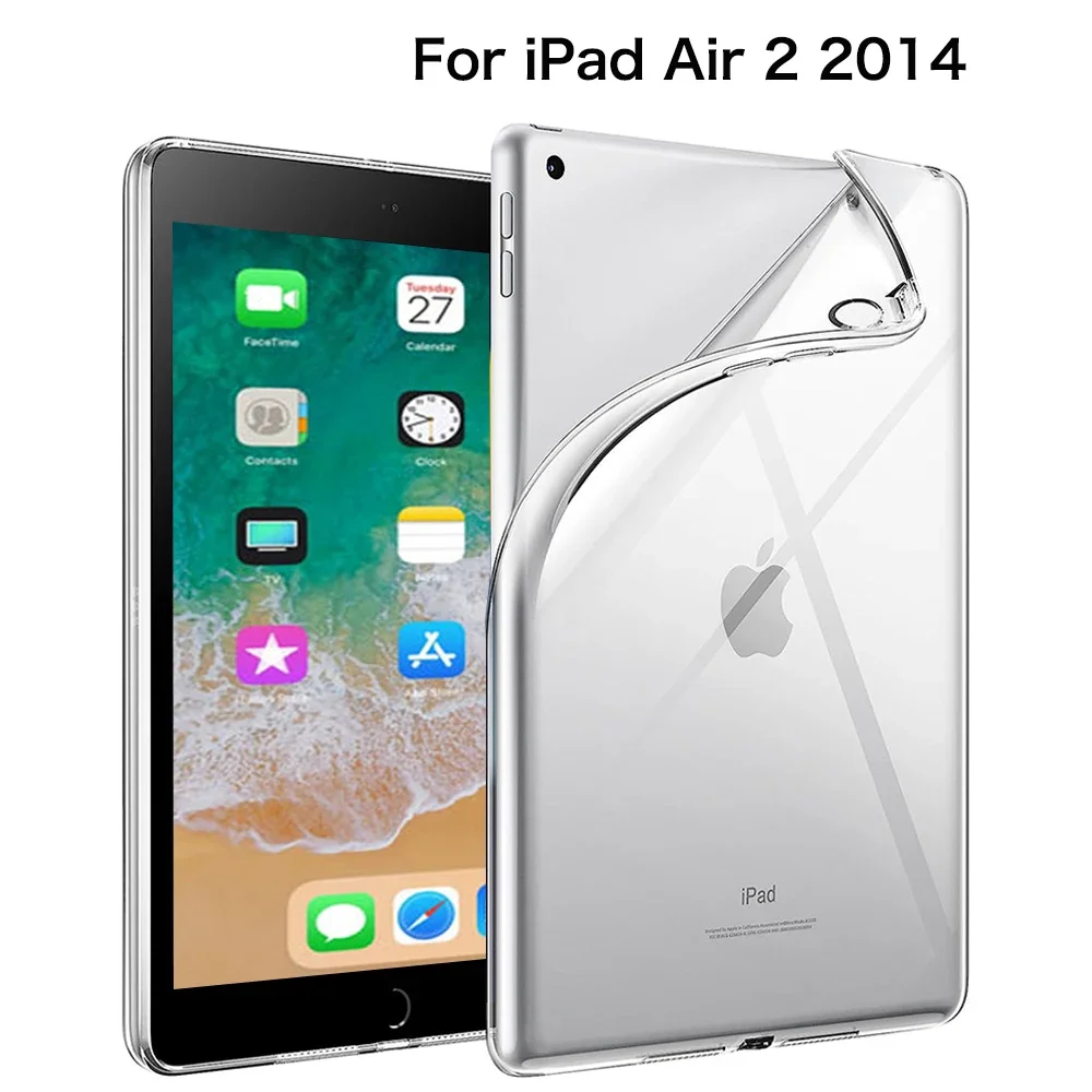 Crystal Clear TPU Silicone Tablet Cover - Durable Transparent Protective Case