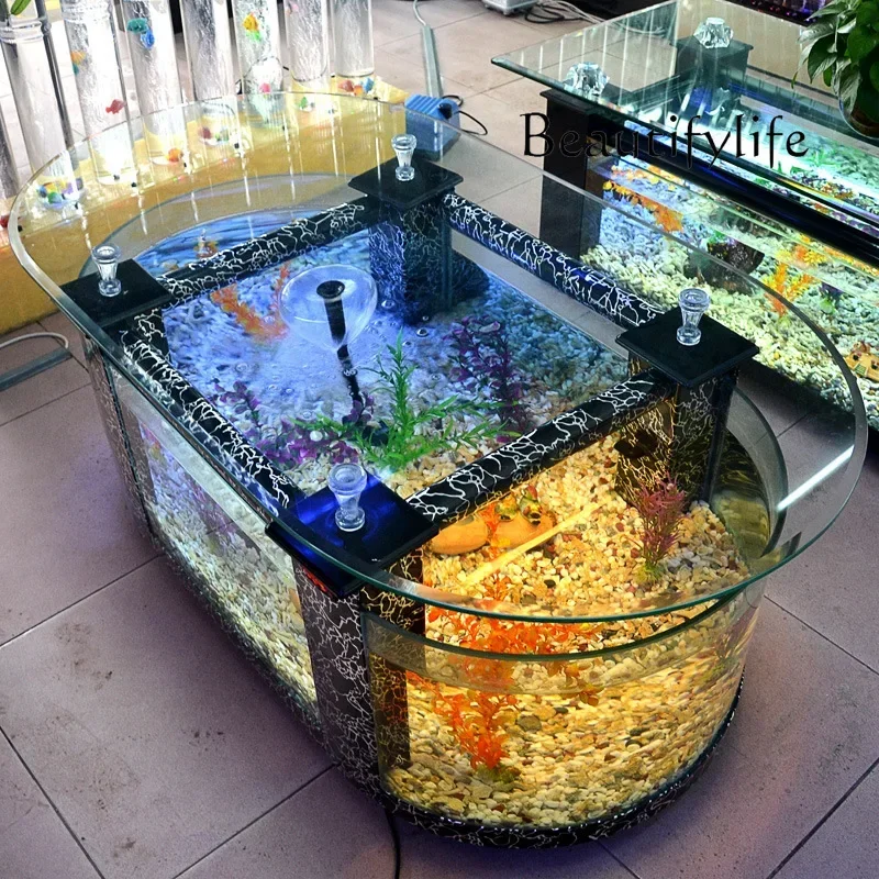 CC Large Ecological Living Room Coffee Table Fish Ta…
