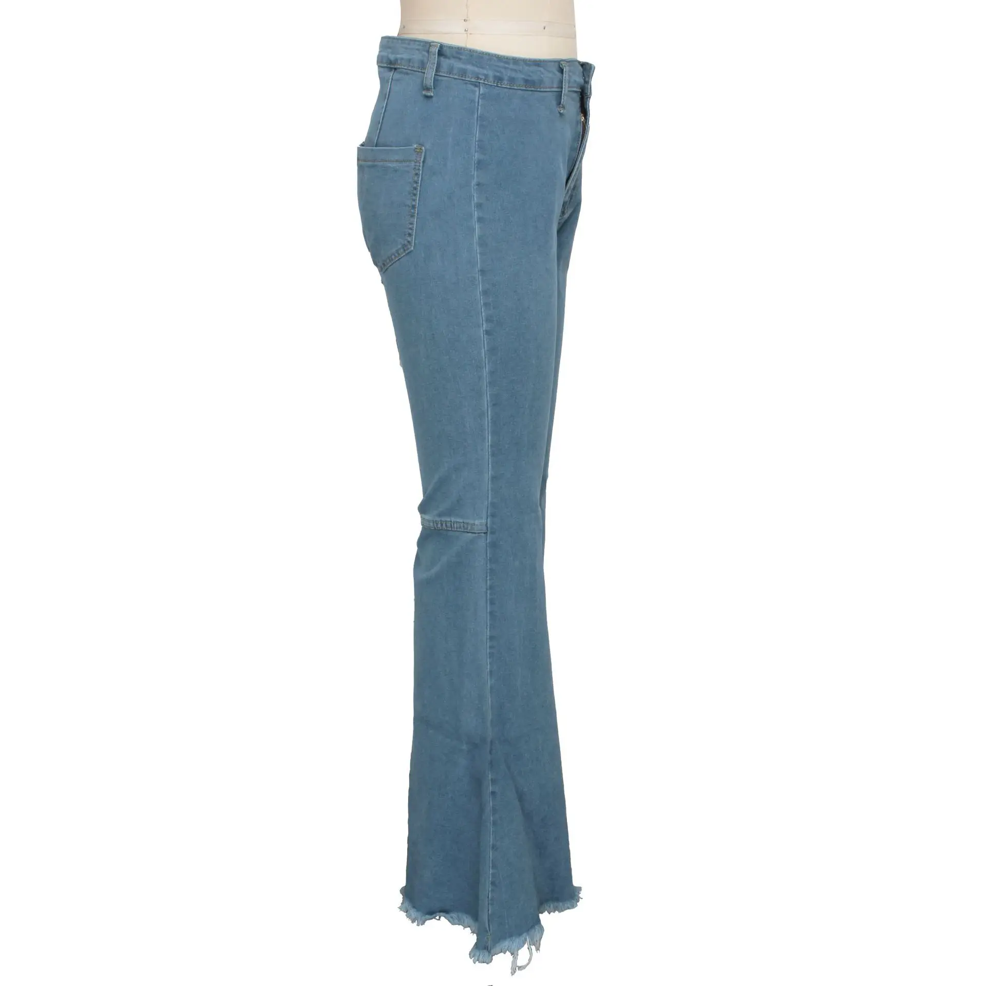 leather pants Tilorraine 2022 European and American fashion high waist versatile slim elastic denim flared pants  jeans woman  wide leg jeans cargo pants